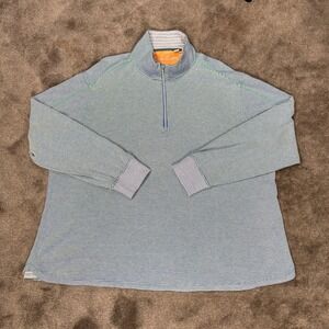 Robert Graham Pullover Mens 3XL Blue Striped Quarter Zip Classic Cotton Modal